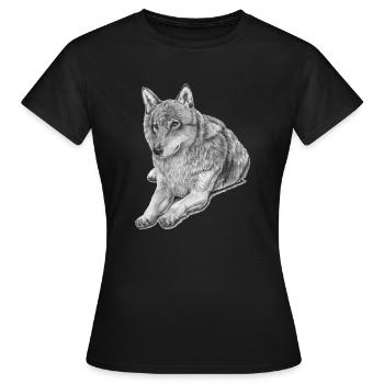 Grey Wolf - Women's T-Shirt - black - Front - AI Model Female 172 dark (172cm)