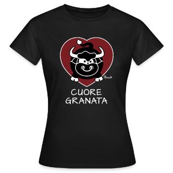 Torino Cuore Granata, Football Club, Calcio Italia - Women's T-Shirt - black - Front - AI Model Female 172 dark (172cm)