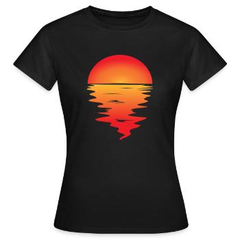 coucher du soleil - T-shirt Femme - noir - Devant - AI Model Female 172 dark (172cm)
