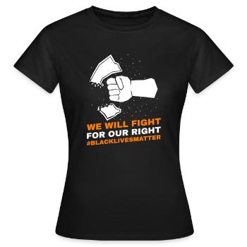 NOUS LUTTERONS POUR NOTRE DROIT #BlackLivesMatter - T-shirt Femme - noir - Devant - AI Model Female 172 dark (172cm)