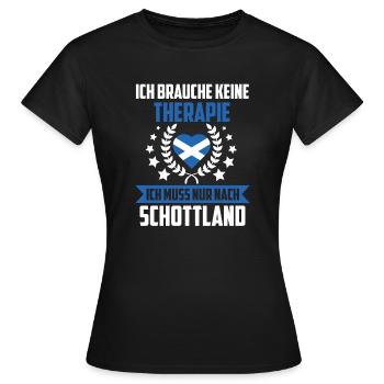 Brauche keine Therapie - Schottland Alba Herz - Frauen T-Shirt - Schwarz - Vorne - AI Model Female 172 dark (172cm)