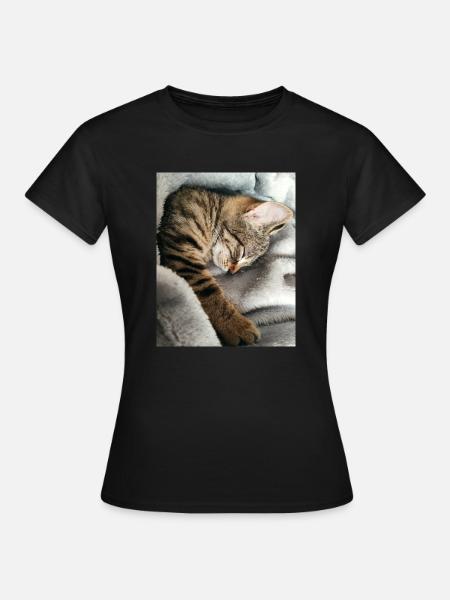 Katze - Frauen T-Shirt - Schwarz