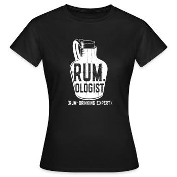 Rum expert called the rum ologist - liquor - Women's T-Shirt - black - Front - AI Model Female 172 dark (172cm)
