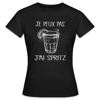 Je Peux Pas J'ai Spritzz - T-shirt Femme - noir - Devant - AI Model Female 172 dark (172cm)