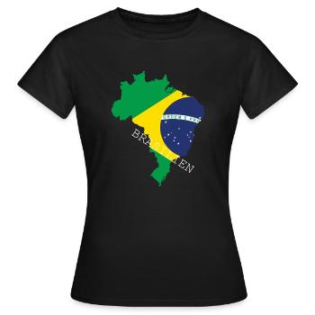brésil drapeau drapeau amérique du Sud - T-shirt Femme - noir - Devant - AI Model Female 172 dark (172cm)