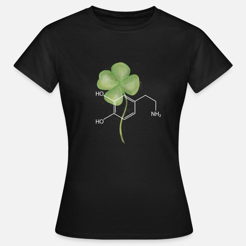 Structural formula Dopamine with clover leaf - Women's T-Shirt - black