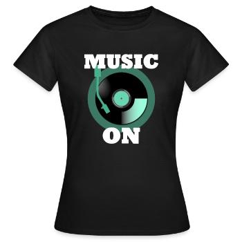 musique phonographe - T-shirt Femme - noir - Devant - AI Model Female 172 dark (172cm)