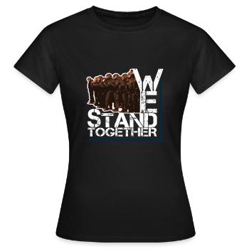 Nous avons été debout la police anti-émeute BePo USK - T-shirt Femme - noir - Devant - AI Model Female 172 dark (172cm)