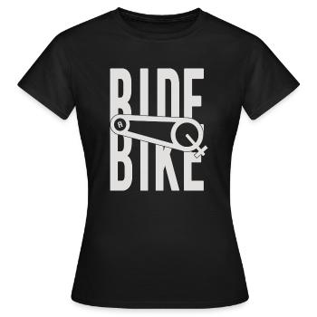 ride bike - Women's T-Shirt - black - Front - AI Model Female 172 dark (172cm)