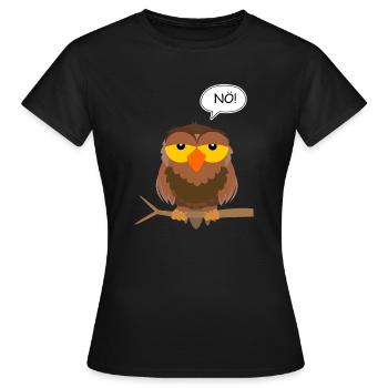 Eule Nö Nein Neinsager Kein Bock Faul Lustlos - Frauen T-Shirt - Schwarz - Vorne - AI Model Female 172 dark (172cm)