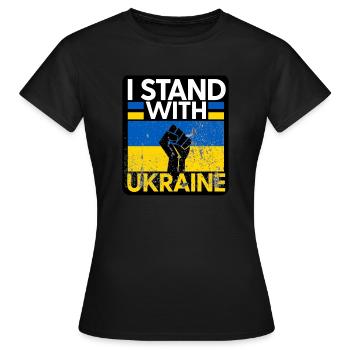 Ukraine - Frauen T-Shirt - Schwarz - Vorne - AI Model Female 172 dark (172cm)