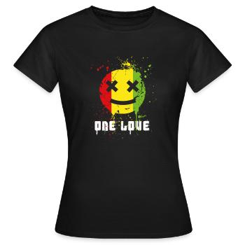 One Love, Reggae Lover, Love Regga Music - Women's T-Shirt - black - Front - AI Model Female 172 dark (172cm)