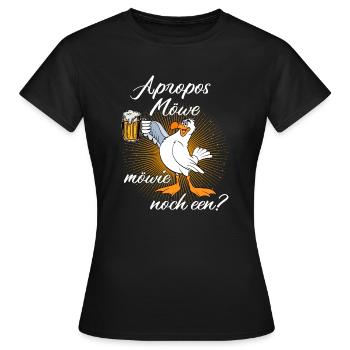 Apropos Möwe, möwie noch een? Norddeutsche Möwe - Frauen T-Shirt - Schwarz - Vorne - AI Model Female 172 dark (172cm)