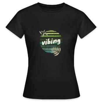 vibing - Women's T-Shirt - black - Front - AI Model Female 172 dark (172cm)