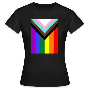 Drapeau de la fierté arc-en-ciel - T-shirt Femme - noir - Devant - AI Model Female 172 dark (172cm)