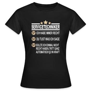 Servicetechniker Abschluss Fortbildung Ingenieur - Frauen T-Shirt - Schwarz - Vorne - AI Model Female 172 dark (172cm)