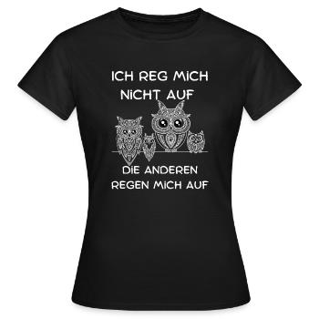 Eulen shirt mit lustigem Spruch für grimmige Eulen - Frauen T-Shirt - Schwarz - Vorne - AI Model Female 172 dark (172cm)