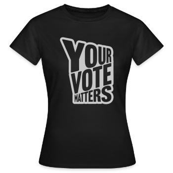 votre vote compte citation - T-shirt Femme - noir - Devant - AI Model Female 172 dark (172cm)