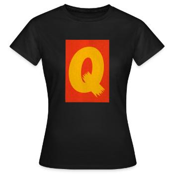Letter q - Women's T-Shirt - black - Front - AI Model Female 172 dark (172cm)