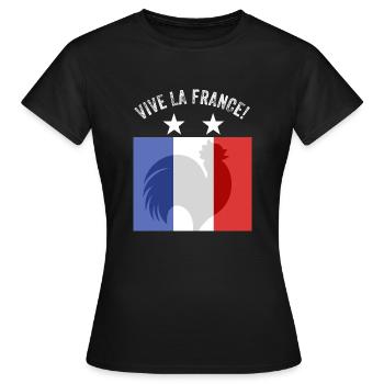 France - T-shirt Femme - noir - Devant - AI Model Female 172 dark (172cm)