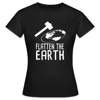 Flatten The Earth - Frauen T-Shirt - Schwarz - Vorne - AI Model Female 172 dark (172cm)