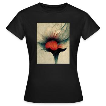 Flower bauhaus Style Vintage - T-shirt Femme - noir - Devant - AI Model Female 172 dark (172cm)