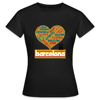 Barcelone - T-shirt Femme - noir - Devant - AI Model Female 172 dark (172cm)