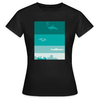 Océan profond - T-shirt Femme - noir - Devant - AI Model Female 172 dark (172cm)