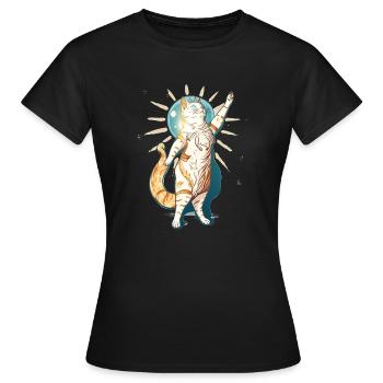 Spirit Cat - Katzenkönigin der Heilung - Frauen T-Shirt - Schwarz - Vorne - AI Model Female 172 dark (172cm)