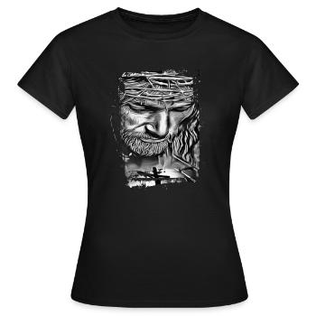 Jésus Marie Mère de Jésus Madonna Mary Marianna - T-shirt Femme - noir - Devant - AI Model Female 172 dark (172cm)