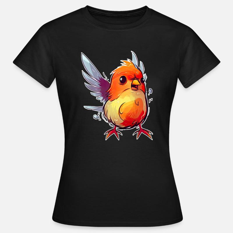Arrogant red bird with slight overweight - Women's T-Shirt - black