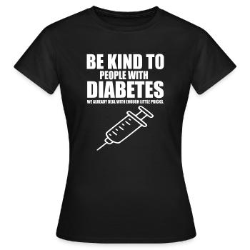 Citation amusante sur la piqûre de diabète - T-shirt Femme - noir - Devant - AI Model Female 172 dark (172cm)