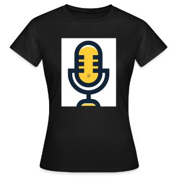 Mikrofon - Frauen T-Shirt - Schwarz - Vorne - AI Model Female 172 dark (172cm)