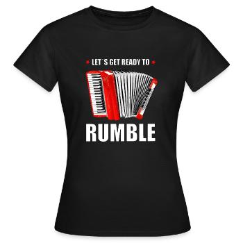 Accordéon : Préparons-nous à gronder. - T-shirt Femme - noir - Devant - AI Model Female 172 dark (172cm)