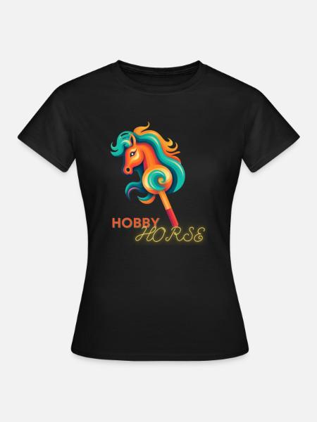 Steckenpferd Mädchen Steckenpferd - Frauen T-Shirt - Schwarz