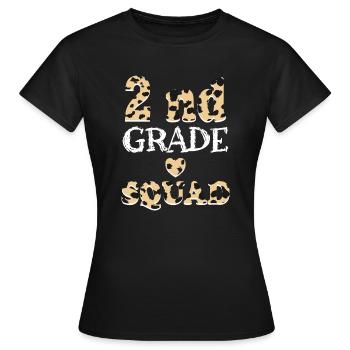 Cadeaux d’enseignant Leopard 2nd Grade - T-shirt Femme - noir - Devant - AI Model Female 172 dark (172cm)