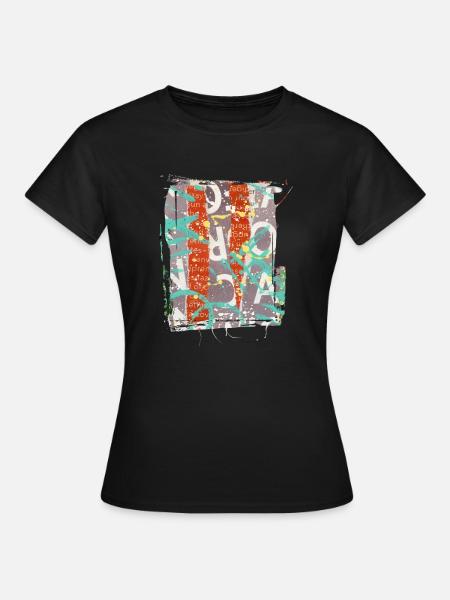 Zeitungsausschnitte Scrapbook Zeitschriften Alphabet Code - Frauen T-Shirt - Schwarz