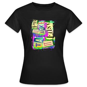 Extraits de journaux Albums Magazines Code alphabet - T-shirt Femme - noir - Devant - AI Model Female 172 dark (172cm)