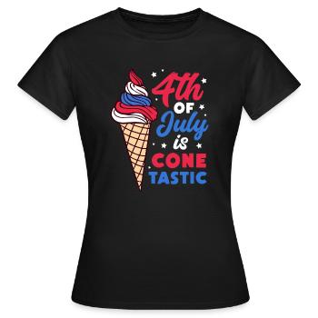 4th of July is cone-tastic - Women's T-Shirt - black - Front - AI Model Female 172 dark (172cm)
