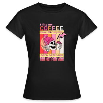 I Like My Coffee How I Like Myself 80's Funky Neon - T-shirt Femme - noir - Devant - AI Model Female 172 dark (172cm)