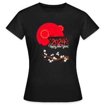 Bonne Année - Chinastyle - T-shirt Femme - noir - Devant - AI Model Female 172 dark (172cm)