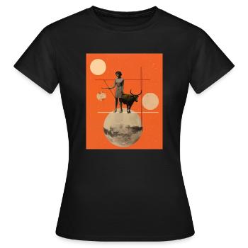 Sagittaire collage art astrologie - T-shirt Femme - noir - Devant - AI Model Female 172 dark (172cm)