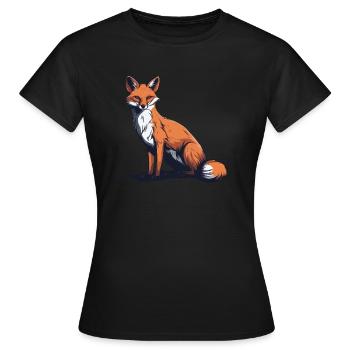 Nature-loving fox - Women's T-Shirt - black - Front - AI Model Female 172 dark (172cm)