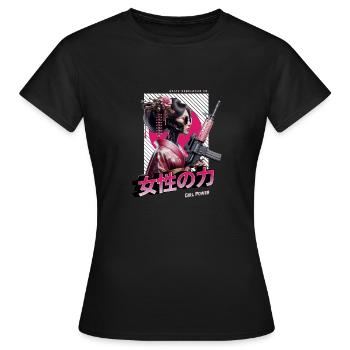 Geisha Cyber Chic - T-shirt Femme - noir - Devant - AI Model Female 172 dark (172cm)