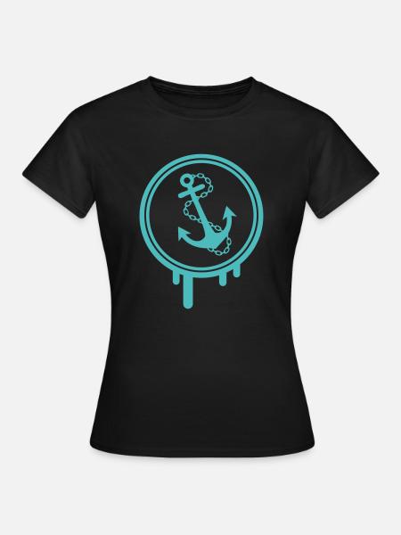 anker icon klecks - Frauen T-Shirt - Schwarz