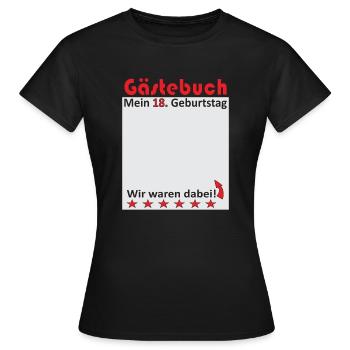 18 Geburtstag Gästebuch - Partygäste Andenken - Frauen T-Shirt - Schwarz - Vorne - AI Model Female 172 dark (172cm)