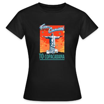 Brésilien Samba Danse Carnaval Festif Vibrant - T-shirt Femme - noir - Devant - AI Model Female 172 dark (172cm)