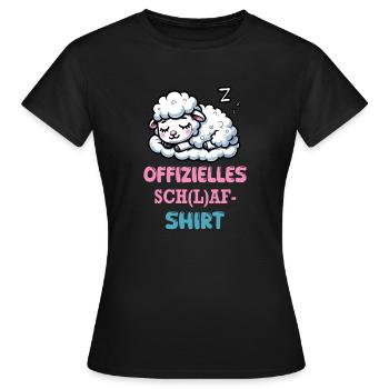 Offizielles Schlaf-Shirt zum Schäfchenzählen - Frauen T-Shirt - Schwarz - Vorne - AI Model Female 172 dark (172cm)