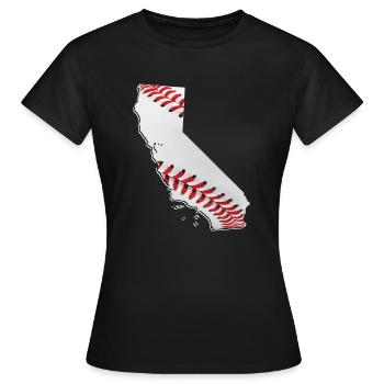 Californie (États-Unis) | Vrai baseball | Carte - T-shirt Femme - noir - Devant - AI Model Female 172 dark (172cm)