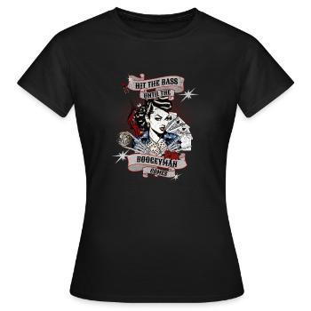 HIT THE BASS - Frauen T-Shirt - Schwarz - Vorne - AI Model Female 172 dark (172cm)